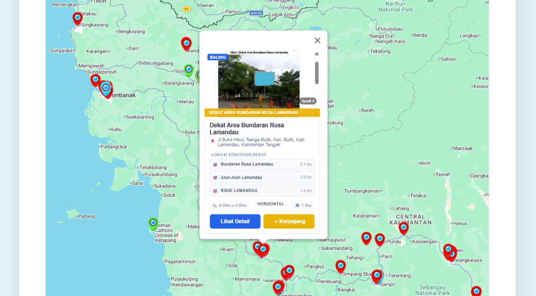 Interactive Map with Dynamic Marker Popup Slide